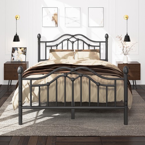 Metal platform bed - bed, twin