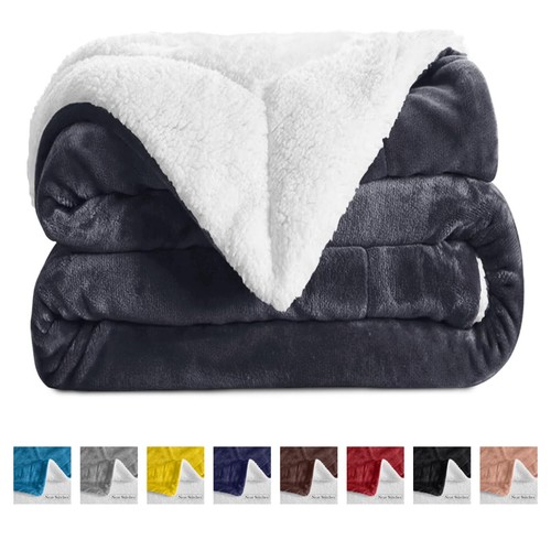 Sherpa fleece blanket - blanket, large