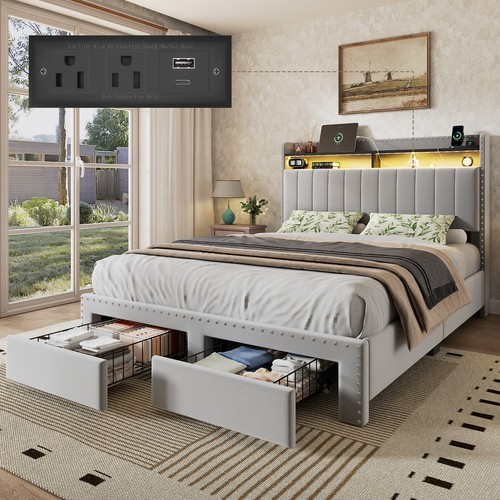 Full queen led bed - full/queen,
